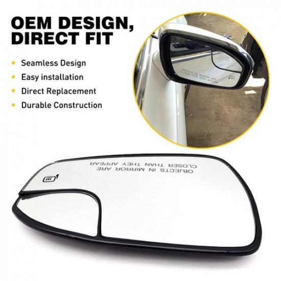 2013- For Fusion Ford DS7Z17K707B Right Car Side Power Heated Mirror Glass X