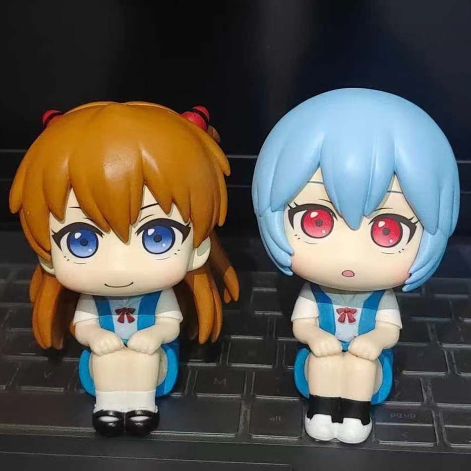 Anime Evangelion Ayanami Rei Figur Souryuu Asuka Langley Look Up EVA Sitzendes Modell Spielzeugpuppe Actionfigur PVC Ornament