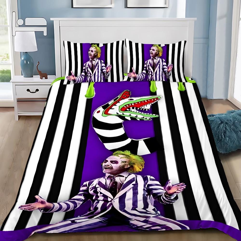 NEW Duvet Cover Pillowcase Horror B-Beetlejuices Bedding Set Adult Boy Girl Bedroom Decoration Children Single Double Large Size