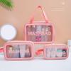 Waterproof Cosmetic Bag Portable Large Capacity Transparent Wash Bag Travel PVC Scrub Cosmetics Storage Bag PU Swimming Bag