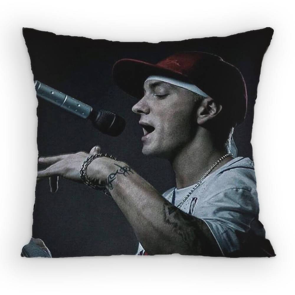 Rapper Singer EEminem Pillow Case Antidustmite Pillowcase Invisible Zipper Silky Short Plush Sofa Cushion Cover