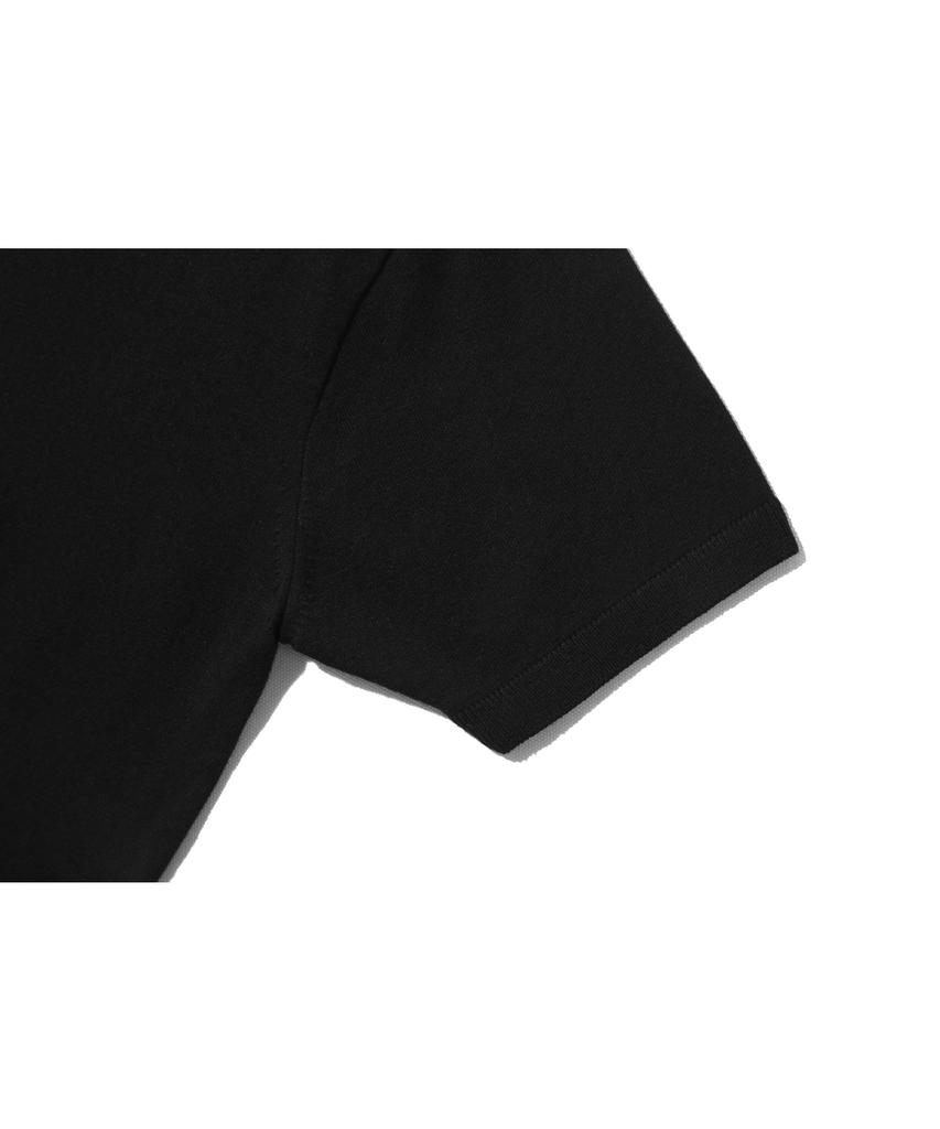 BASEMOMENT Side Slit V-Neck Half Knit Black