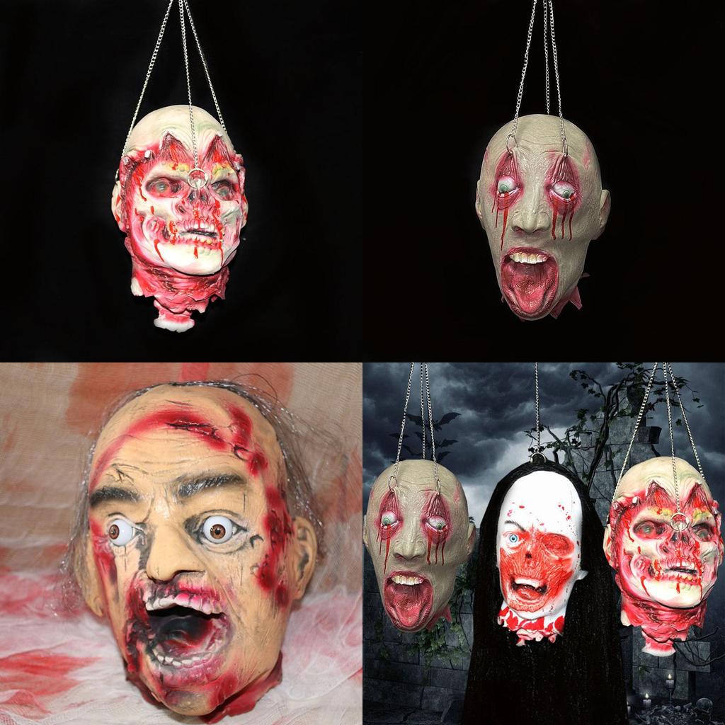 Halloween Simulation Horror Zombie Skull Head Props For Spooky Scene Decor