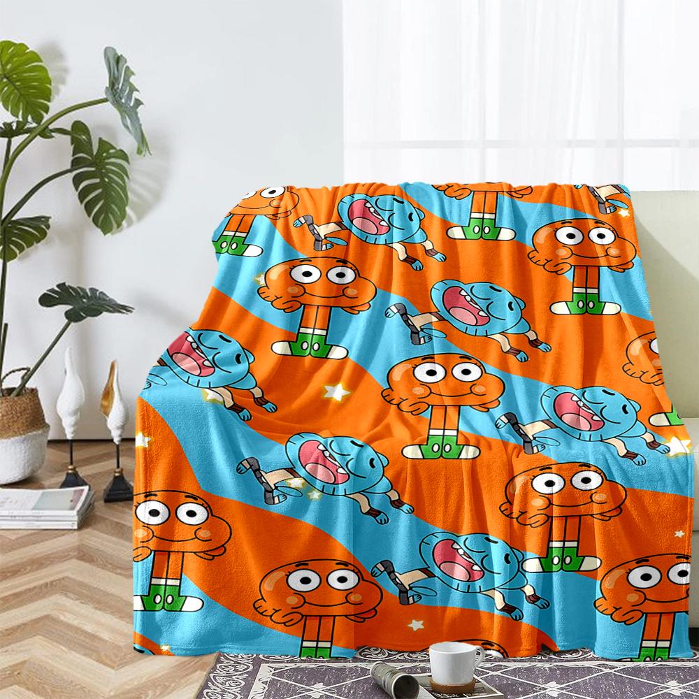 Die erstaunliche Welt von Gumball Motiv Aufdruck Decke - Perfekt für Sofa, Bett, Reisen & Außenbereich | Maschinenwaschbar, Gemütlich & Langlebig.