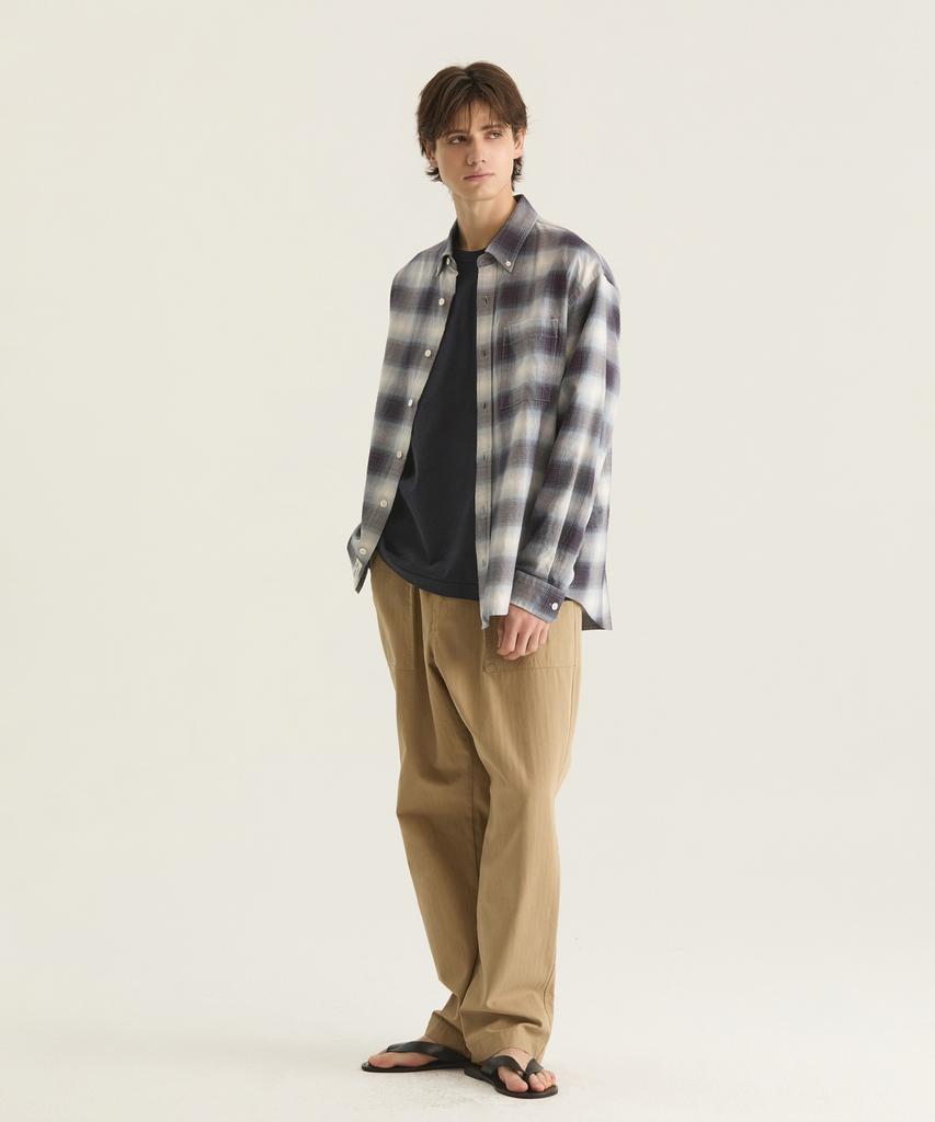 Oteumilkape Herringbone Fatigue Pants - Beige