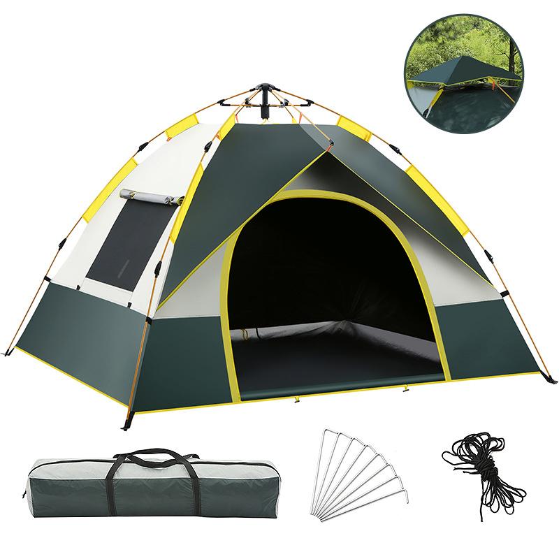 Quick Automatic Opening Outdoor Camping Tent, Waterproof Sunshield, Build-free Picnic Shelter, Family Beach Large Space Soft and Comfortable