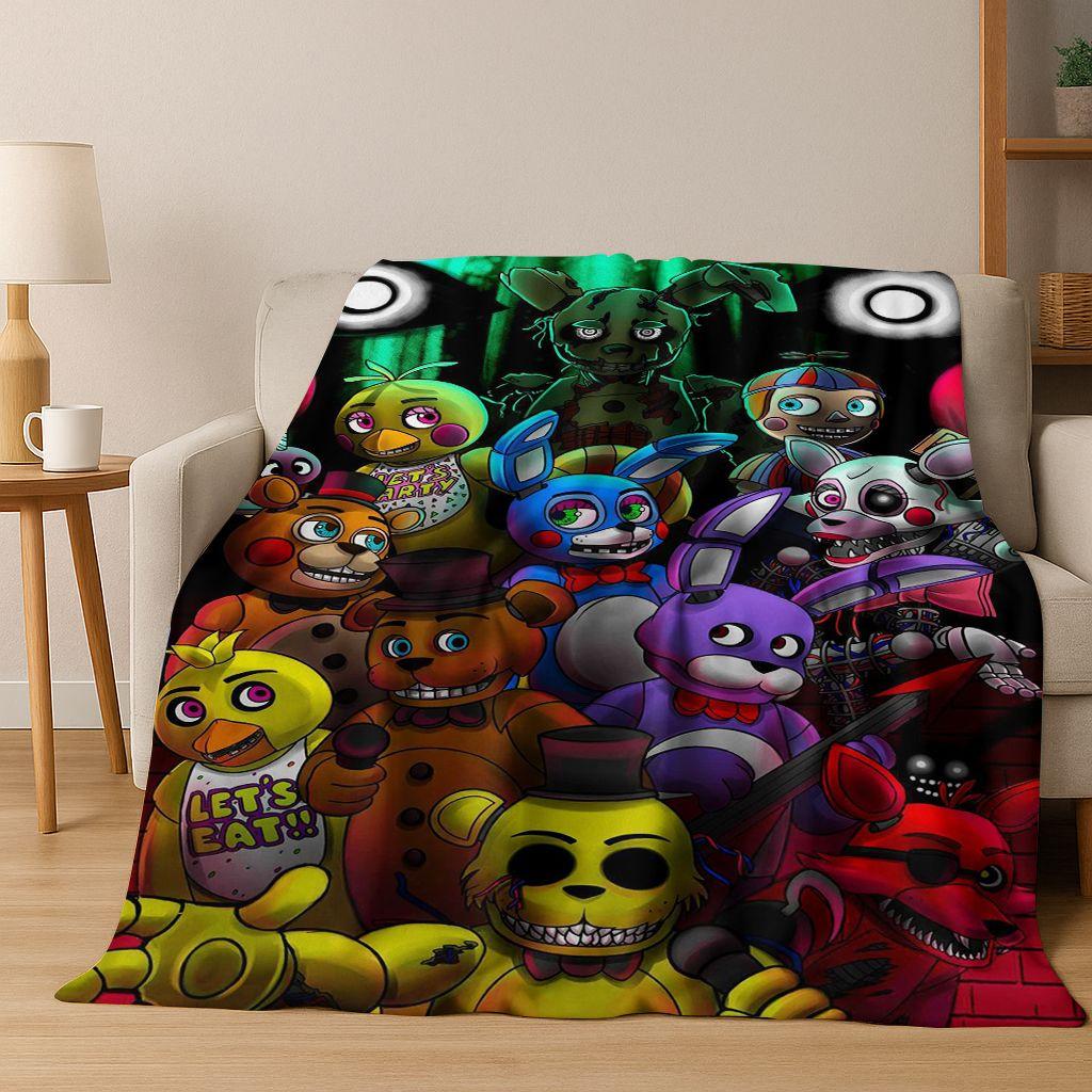 3D F-FNAF Spiel Cartoon Flanelldecke Weiche Warme Überwurfdecke für Bett Schlafzimmer Wohnzimmer Reise Camping Picknick Geschenk