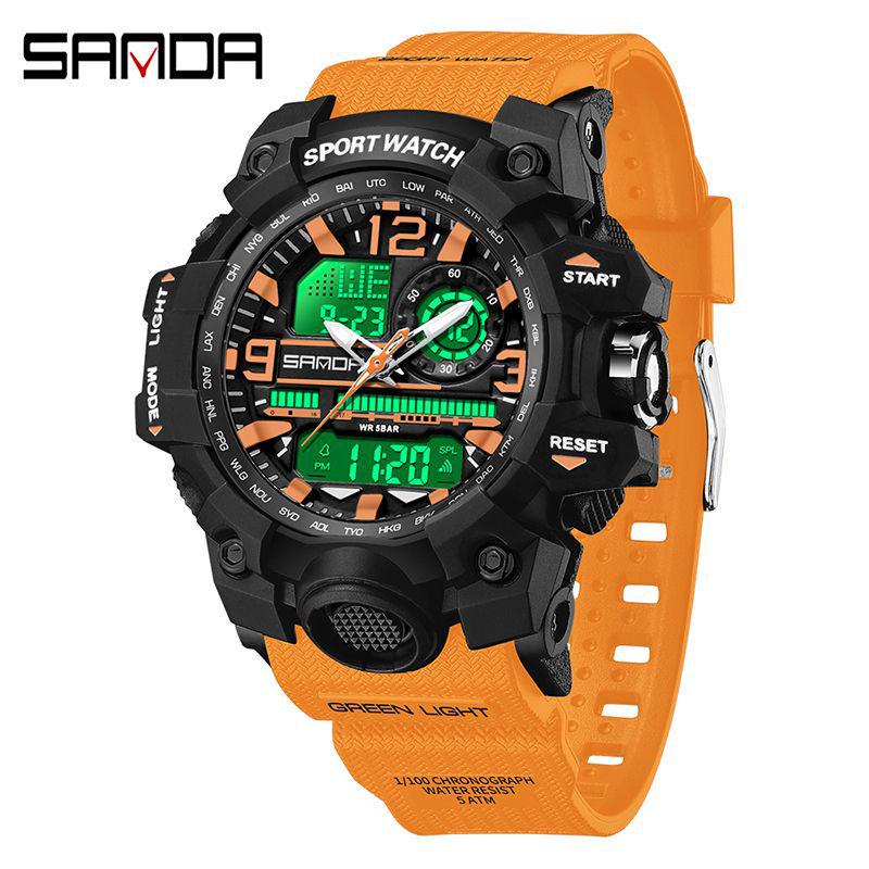 Sanda 3169 Multifunctional Youth Electronic Watch for Boys, Girls, Men & Women - Creative Wristwatch