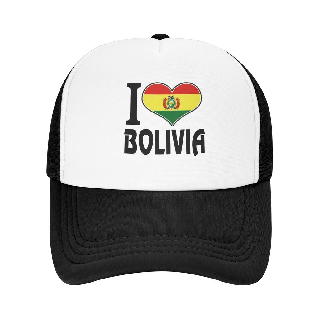 Y2K I Love Bolivia Flag Travel Mesh Baseball Caps For Mens High-end Male Beach Sun Hat Snapback Cap