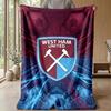 West Ham United Football Print Flannel Blanket, Soft Warm Lightweight Throw Blanket for Sofa Bed Camping