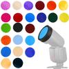 Zestaw 24 kolorowych filtrów żelowych Filtry do okrągłej lampy błyskowej do fotografii wideo Akcesorium do latarki LED