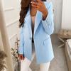 Veste de costume à revers et manches longues pour femme, couleur unie, avec poches, patte de boutonnage, coupe ample, tenue d'affaires formelle