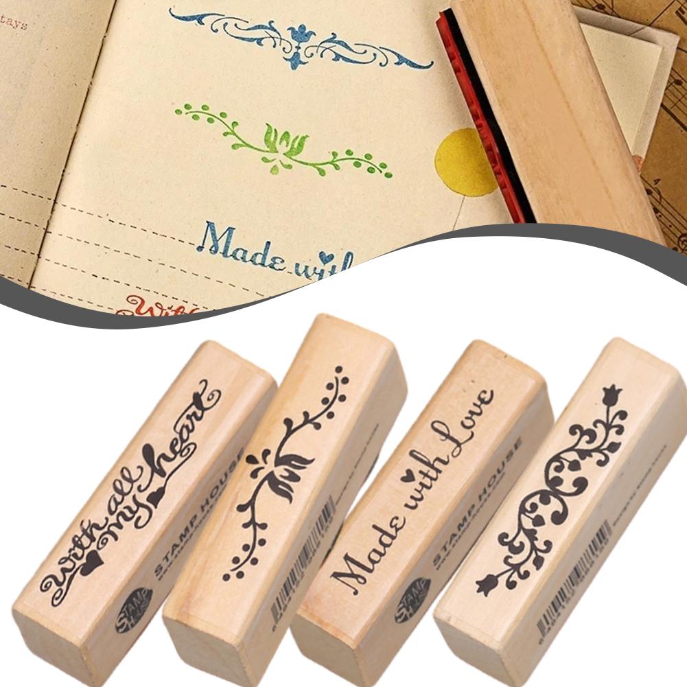 Timbro floreale per scrapbooking, artigianato per matrimonio scritto a mano, bellissimo design, timbro in gomma di legno con fiori in pizzo, decorazione