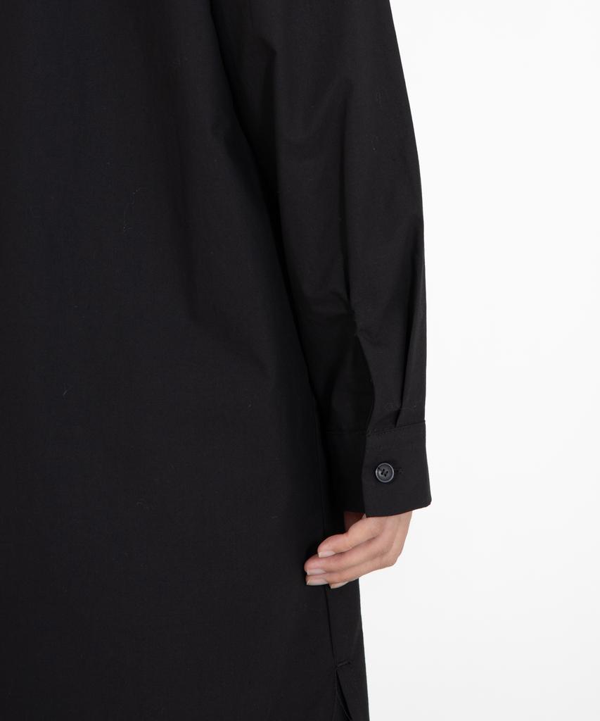 Row To Row Wrd036 Washed Fine Cotton Long Shirt Dress (Ash Black)