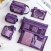 6Pcs Transparent Mesh Storage Bags Portable 3D Card Coin Cosmetic Organizer Pouches Travel Toiletry Storage Bag