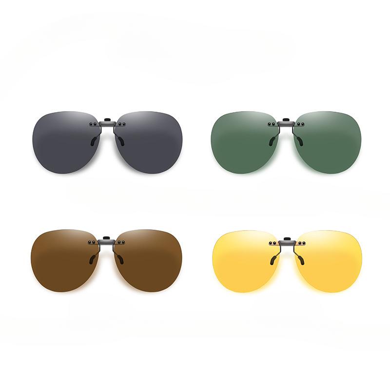 Toad Polarized Clip Sunglasses Ultra Light Metal Flat Mirror Clip On Driver Sunglasses for Men Women