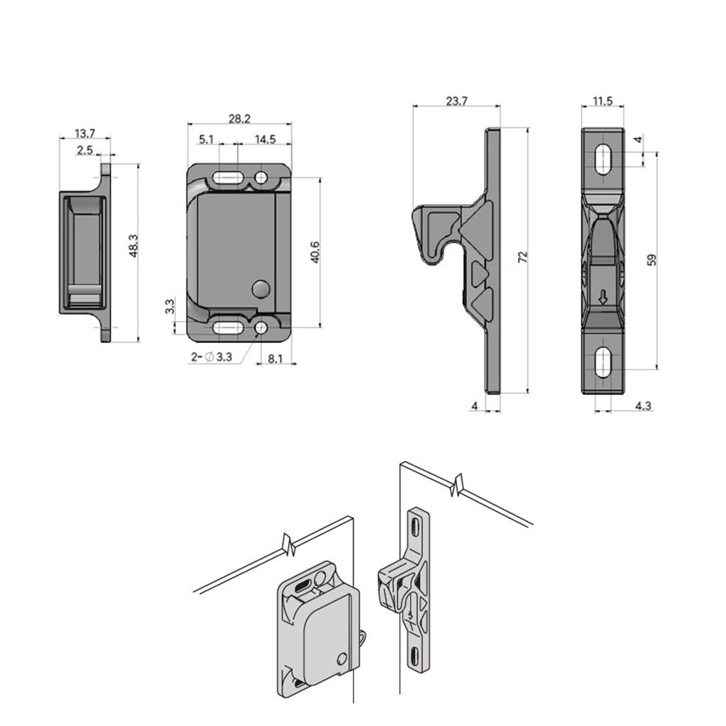 4Pcs Black Hook Lock Reliable And Safe Grabber Latch Catch For RV Cabinets And Doors RV Experience