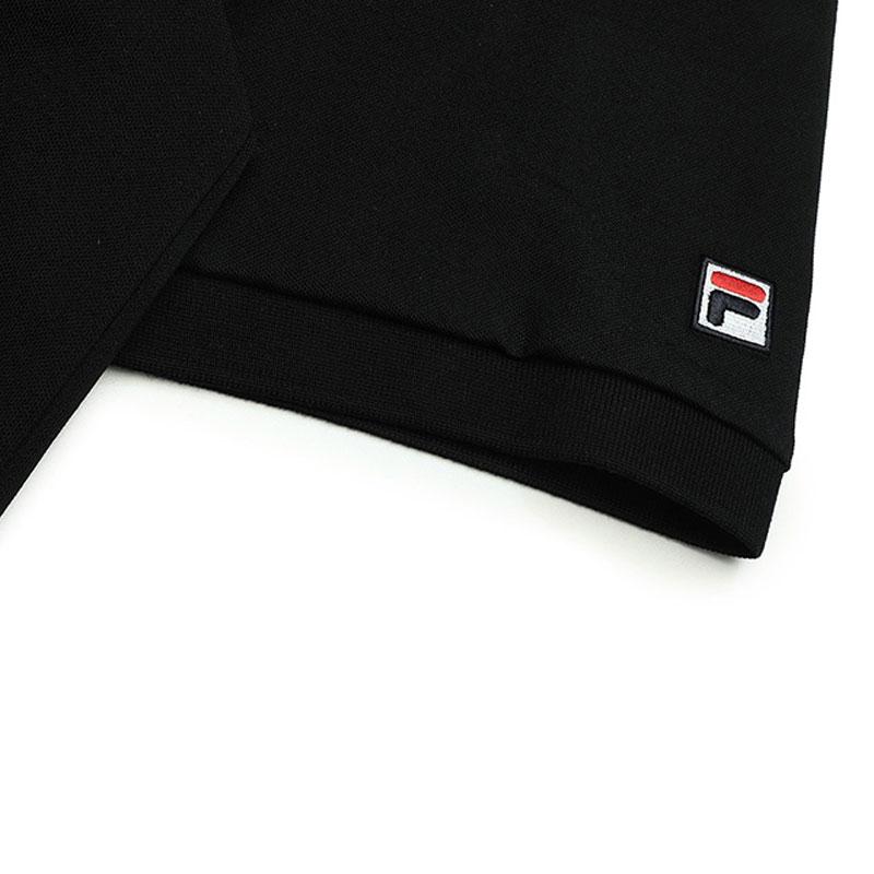 Fila Logo Embroidered Pullover Short Sleeve Polo Shirt Men Polo Shirts Black F11M328107GBK