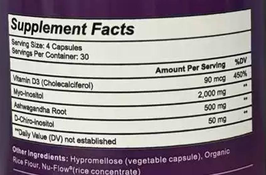 Integratore Intimo Rose Myo & D-Chiro Inositolo con Ashwagandha e Vitamina D – 40:1 Rapporto, 120 Capsule Vegetariane