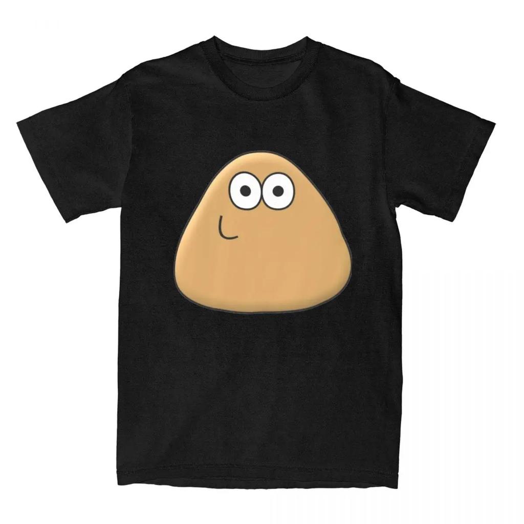 My Pet Alien Pou T Shirt Merchandise for Men Women Pure Cotton Novelty Tees Short Sleeve Clothes Printed