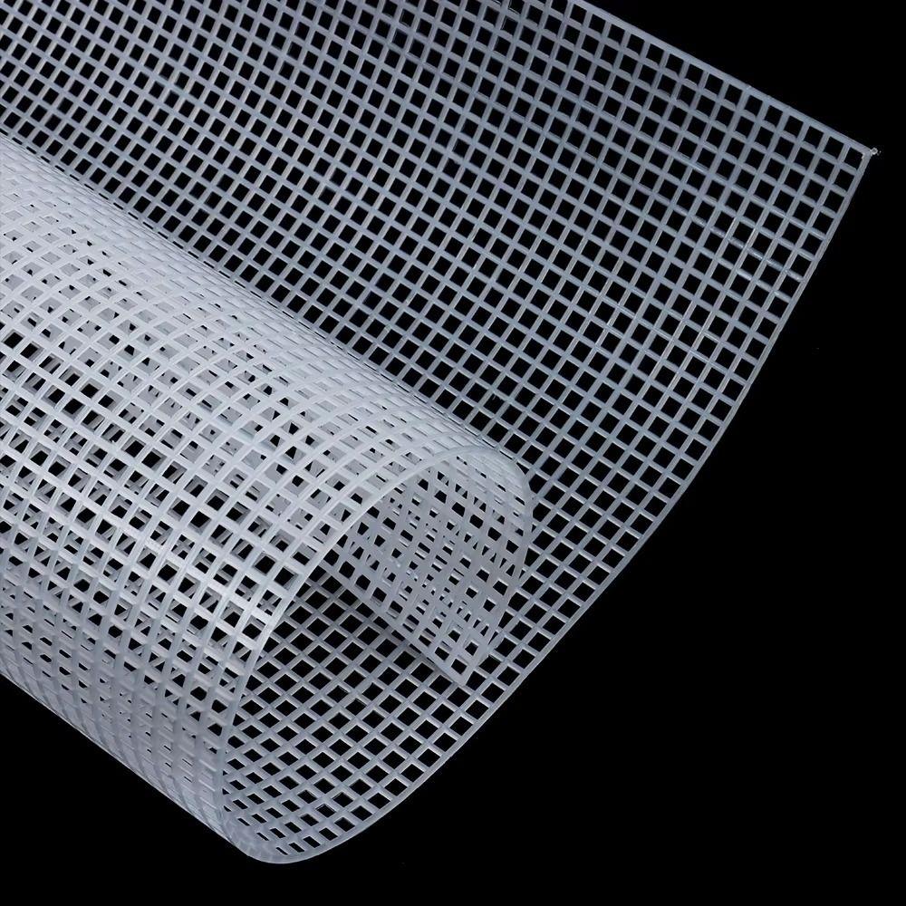 DIY Crafting Plastic Bag Mesh Grid Durable Black White Mesh Cloth 33x50CM Bag Rug