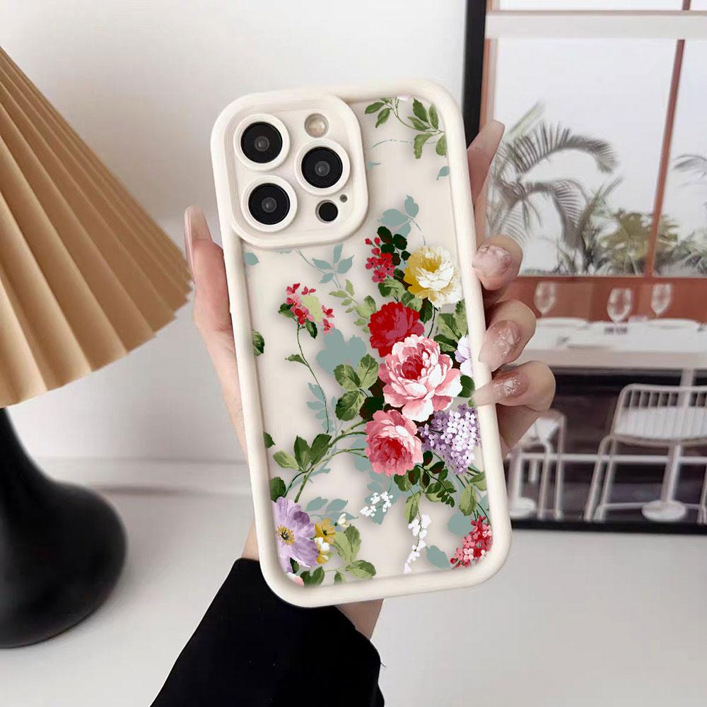 Beautiful Purple Flowers Phone Case For iPhone Apple 17 AIR 16 16E 11 12 13 14 15 XR Plus Pro Max DIY Case TPU Shockproof Cover