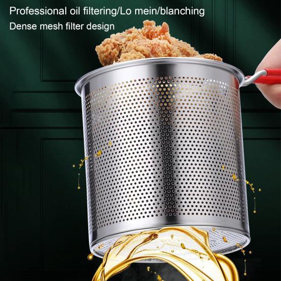 1 Set Fryer Multifunctional Mini Pot Good Heat Conductivity Stainless Steel Oil-saving Home