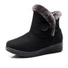 Winter-Damenstiefel für Damen, warm halten, Stiefeletten mit dickem Fell, niedrige Absätze, Damen-Winterschuhe, Stiefel, Übergröße 36–42