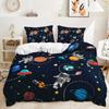Juego de ropa de cama 3D Planet para habitación de niños, funda nórdica, funda de almohada, 2/3 piezas, para habitación de fanáticos del espacio, textiles suaves para el hogar, habitación infantil, decoración del hogar