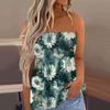 20 Tube Tops For Women,Cute Sexy Off Shoulder Floral Print Sleeveless T-Shirt