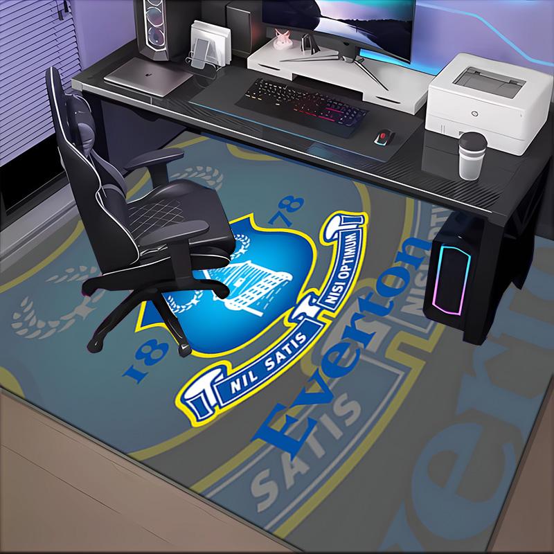 Ever-ton Football Club Crest Printed Office Carpet Chair Cushion Entryway Rug, Rugs for Living Room, Bedroom Christmas gifts