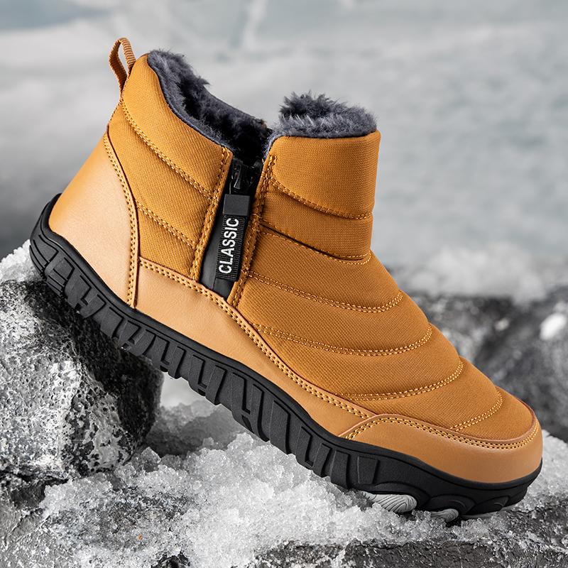 Snow Boots Mens Hiking Shoes Winter Booties Outdoor Waterproof Boots for Men Ankle Boots Plush Warm Snow Shoes Non-slip