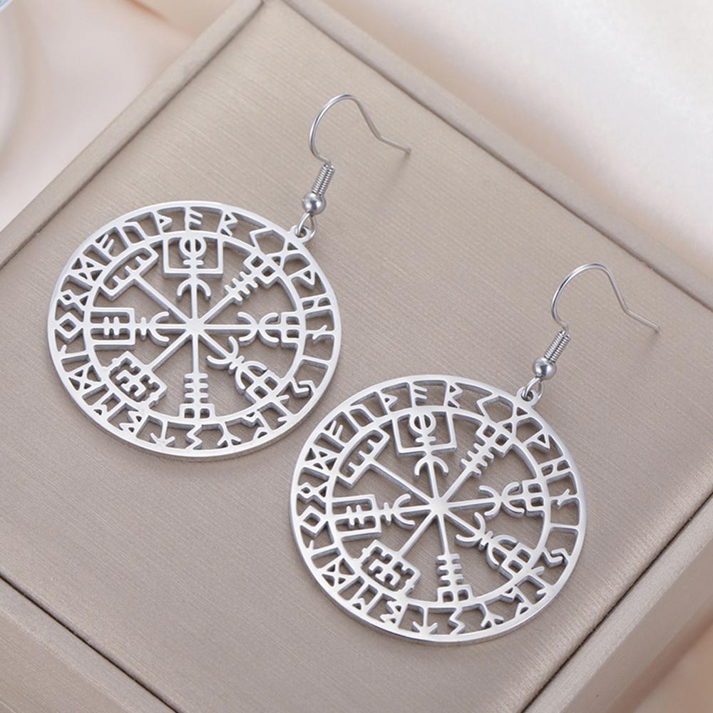 Vegvisir Anhänger Halskette Nordische Wikinger Runen Kompass Schutz Amulett Edelstahl Schmuck für Männer Frauen