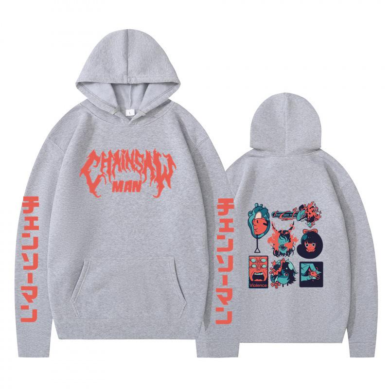 Autumn Winter Fashion Casual Hoodie Cartoon Anime Small Item Icon Double Sided Printed Men's Womens Loose Sports Hoodie