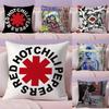 Red Hot Chili P-Peppers Band Cushion Cover Plush Fabric Soft Double-Sided Printed Sofa Pillow Case Colorfast Home Decor Gift