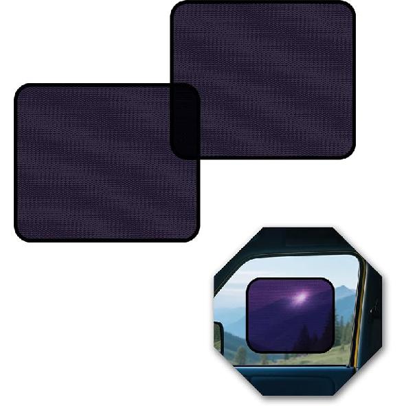 Square Baby Car Window Shades For Rear Side Windows - 2 Pack Easy Stick Rear Side Window Sun Shade That Stay In Place, Glare & UV Blocker Car Window