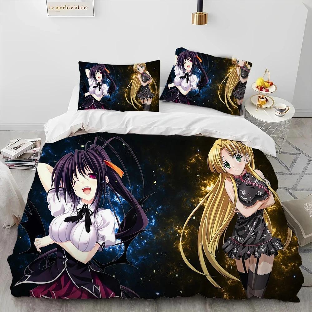Sexig Tjej High School DxD Anime Sängkläder Set Påslakan Sängset Täcke Örngott Täcke King Queen Storlek Pojkar Vuxna