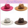 Traditional Ethnic Style Fedora Hat With Suede Fabric And Wide Brim For Winter Wear