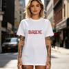 Women Red Bride Print Tshirt Bachelorette Party Outfit Bride To Be Casual Short Sleeve Wedding Gift Cotton Tee Tops