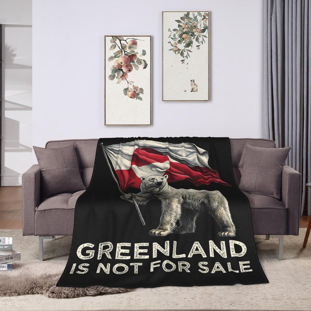 Greenland Is Not for Sale Super Soft Blankets  Children Plush Throw Blanket Print Couch Chair Flannel Bedspread Sofa Bed Cover