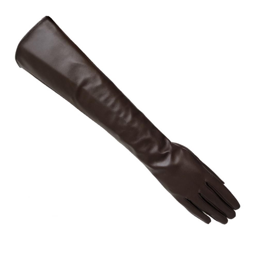 Long Gloves Full Finger Mittens Fashion Pu Leather Gloves Women