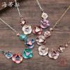 New Enamel Geometric Flower Necklace, Women's Exaggerated Geometric Petal Zinc Alloy Necklace
