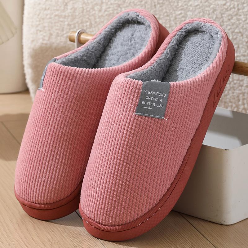 Plüsch-Baumwoll-Hausschuhe für Damen & Herren, Rutschfeste Dicke Sohle, "Auf Mist treten"-Komfort, Gemütliche Indoor-Kleidung, Kältebeständige Winter-Hausschuhe.