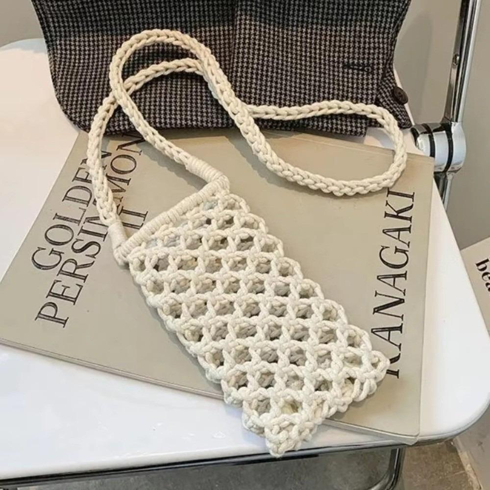 Neue tragbare Handytasche Hohlstrick Häkeln Leicht Schultertasche Crossbody-Taschen Geschenke