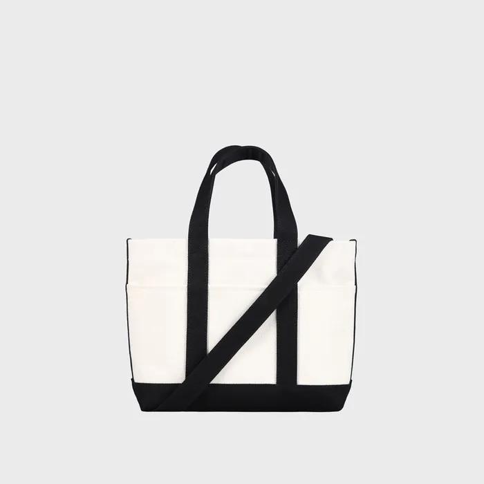 Primo Petit Canvas Tote Bag (Ivory/Black)