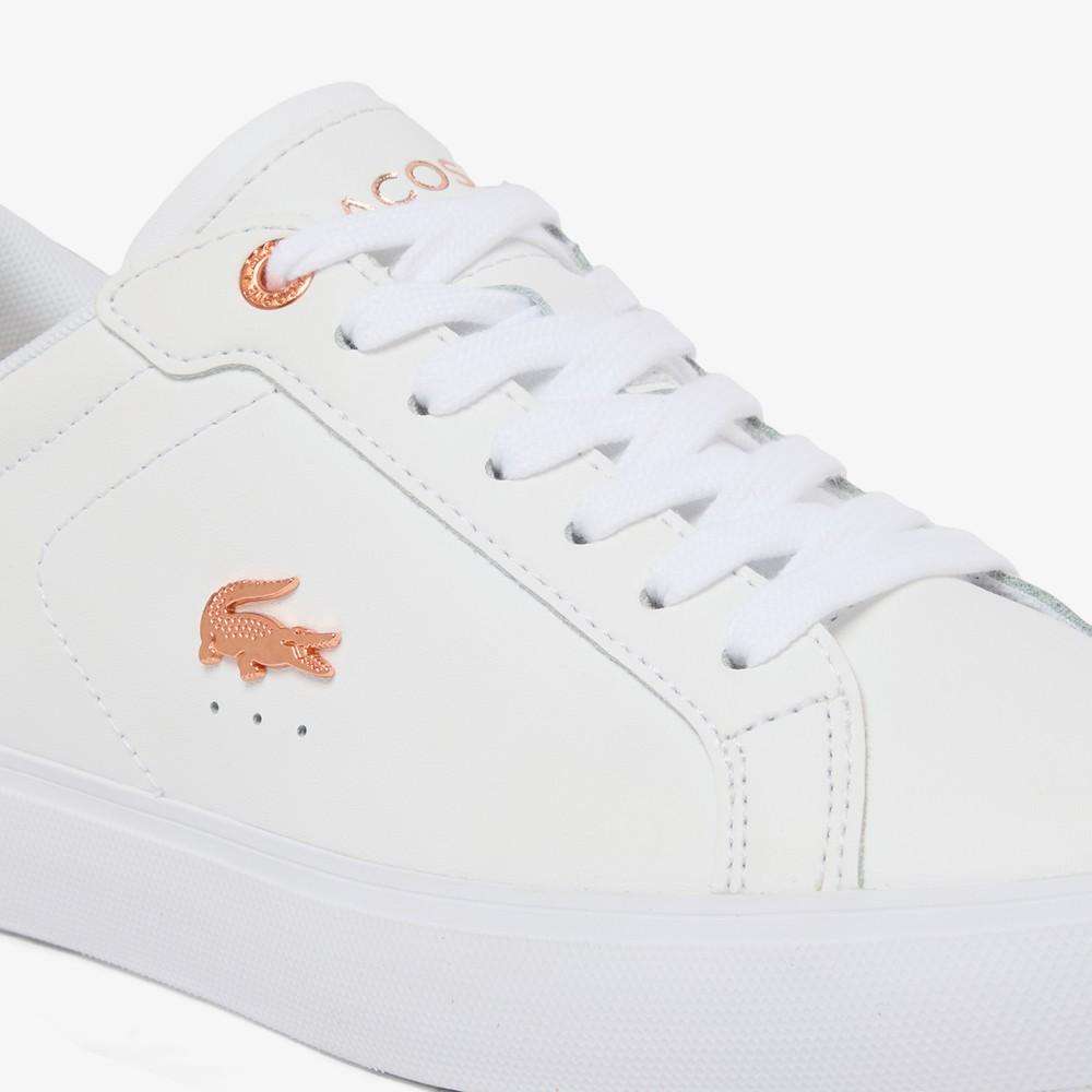 Lacoste נעלי סניקרס מעור לנשים Powercourt RZ0193W56G1Y9