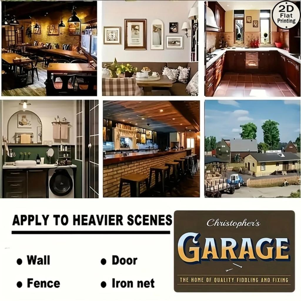 Personalized Farmstead Garage Metal Sign Rustic Workshop Decor (For Decoration Only)
