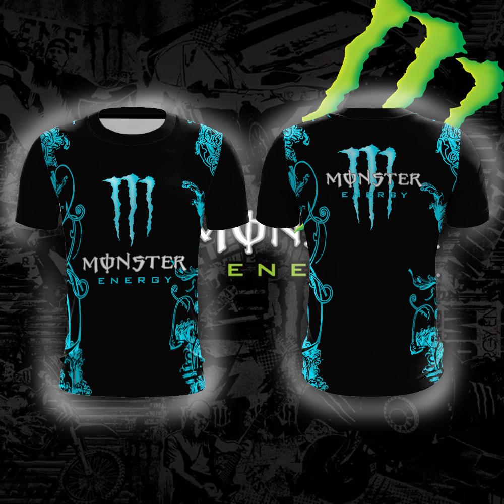 Monster Energy Tengman Pattern Cool Trendy Comfortable Breathable Quick Drying Street Vitality Men's Sports Round Neck T-shirt