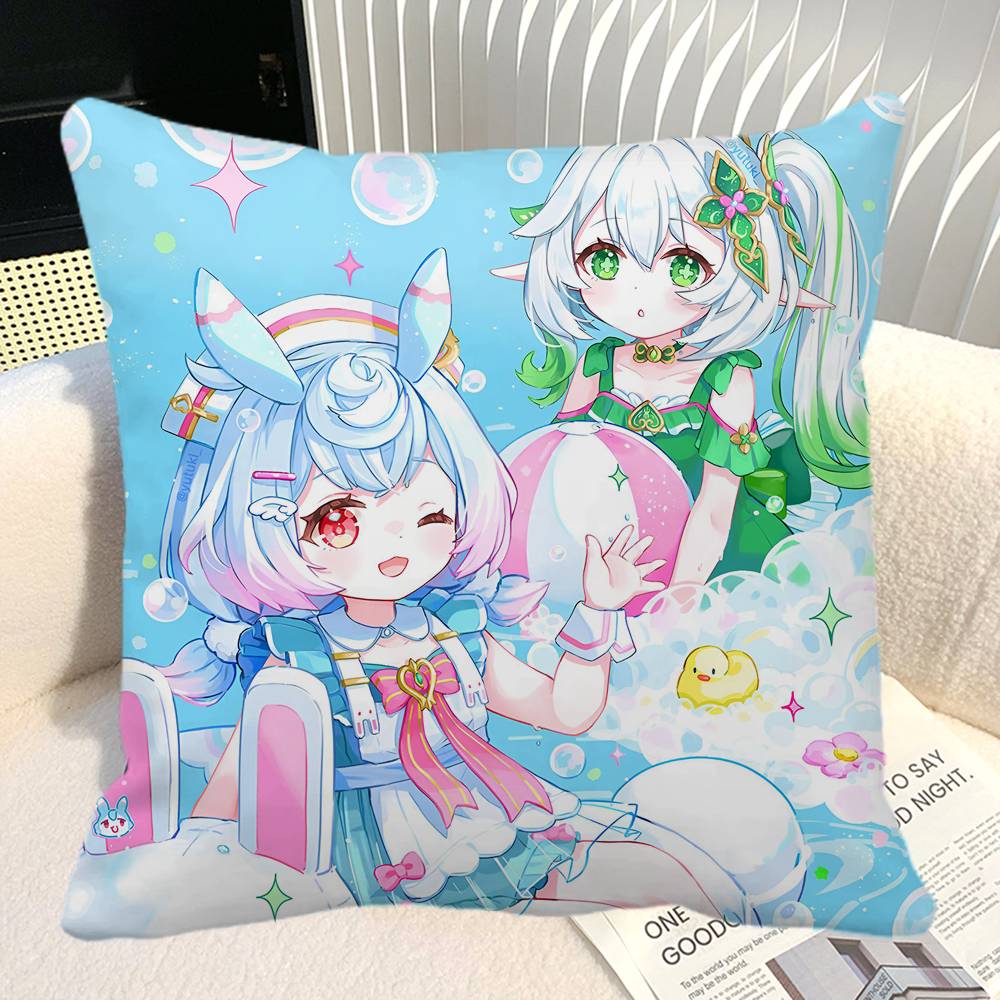 Game Genshin Impact Sigewinne Pillow Case Square Pillow Bedroom Sofa Leisure Comfort Cushion Car Home Decoration