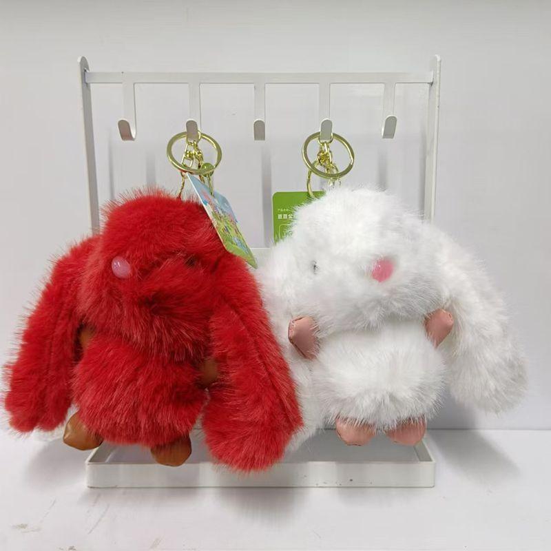 4-Zoll Plüschanhänger Niedliche Kleine Hasenpuppe Schlüsselanhänger Puppe Taschenanhänger Anhänger Plüsch